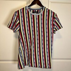 🟢 Pacsun Men's Multicolor Aztec Striped T-Shirt Sz. S - 100% Cotton